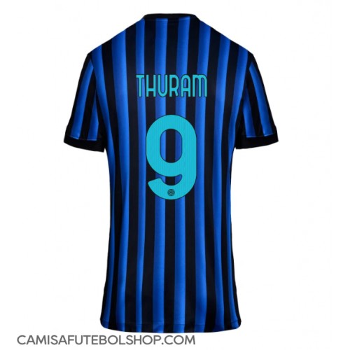 Camisa de time de futebol Inter Milan Marcus Thuram #9 Replicas 1º Equipamento Feminina 2025-26 Manga Curta